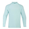 The Marsh Hoodie in aqua color, shown from the front.