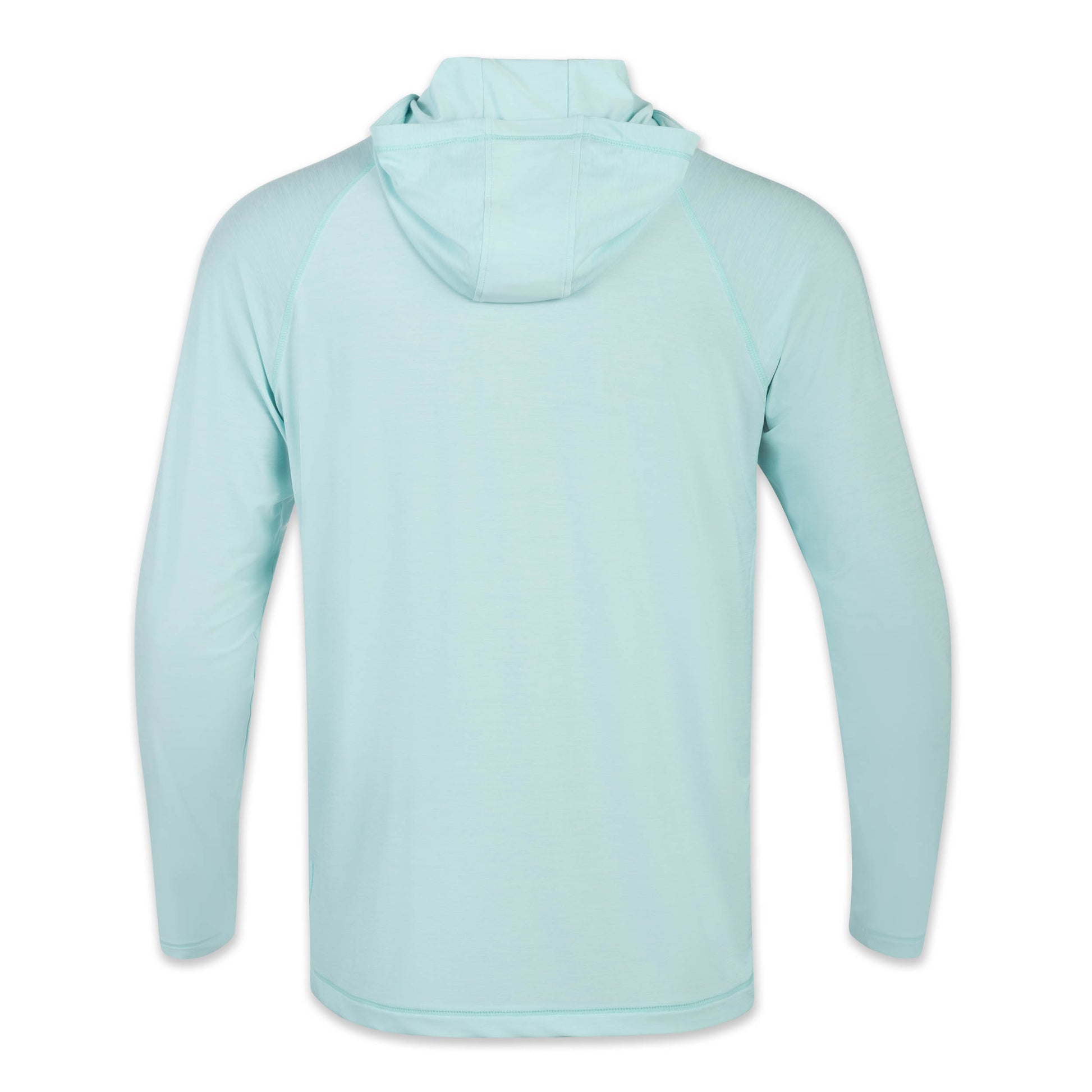 Back view of the Marsh Hoodie in aqua color