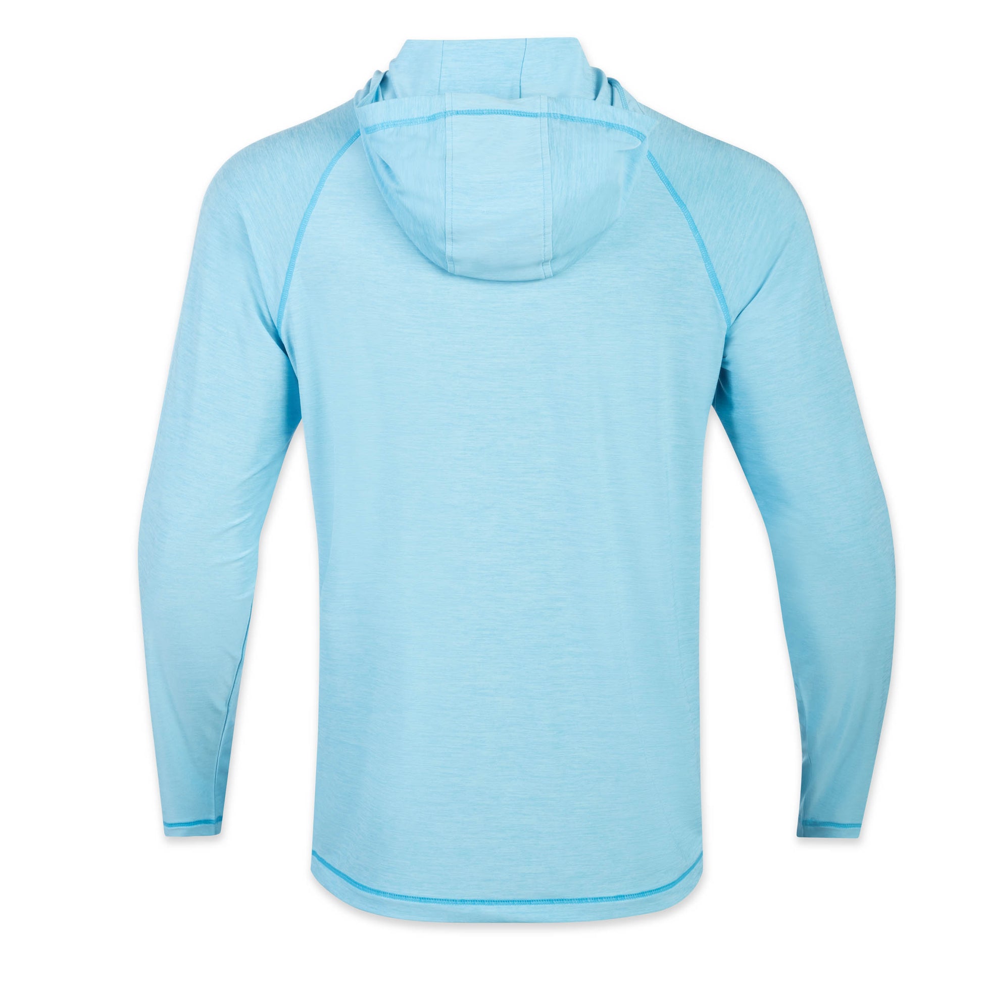 Back view of the Marsh Hoodie in sea island blue color