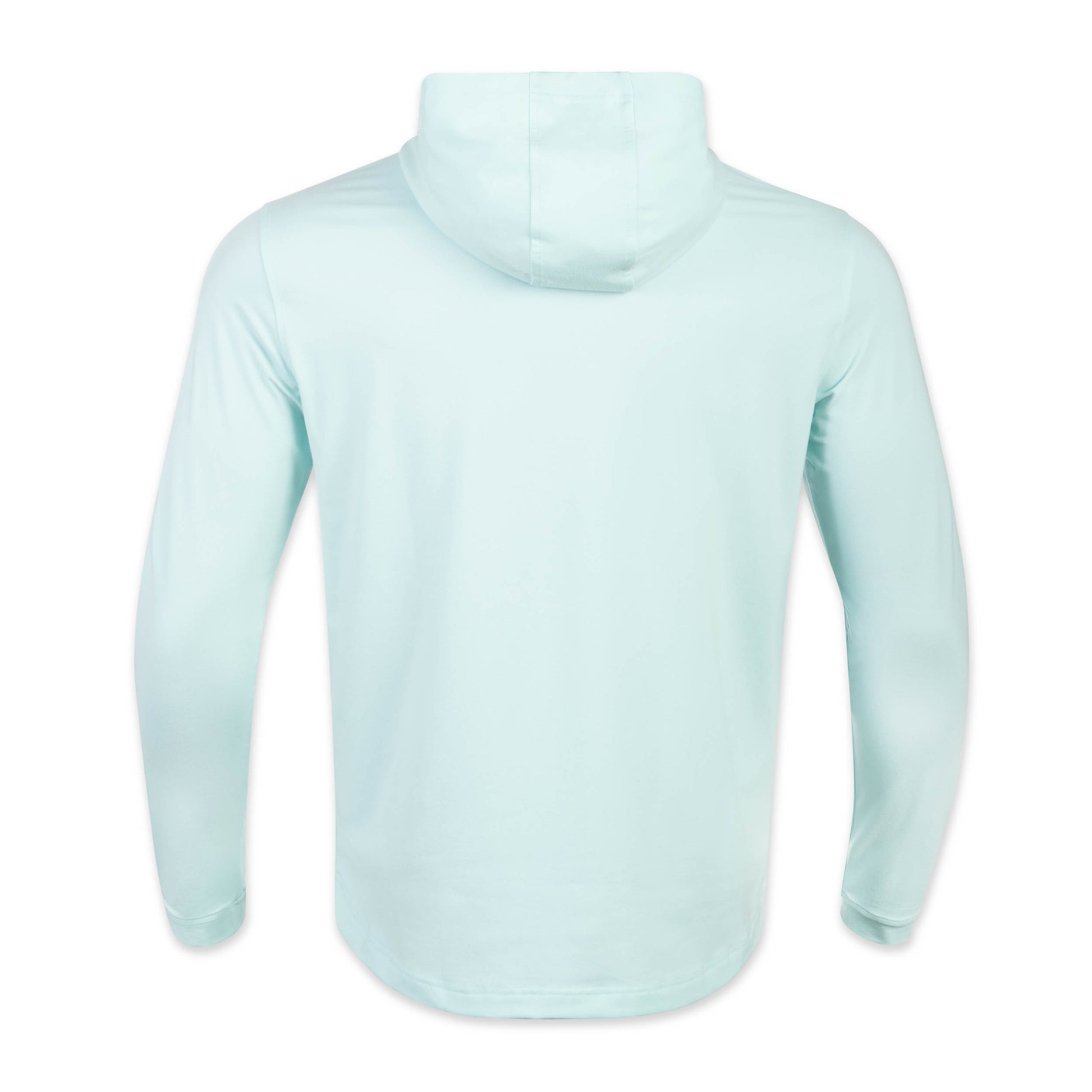 Back view of the Sport Hoodie in aqua color