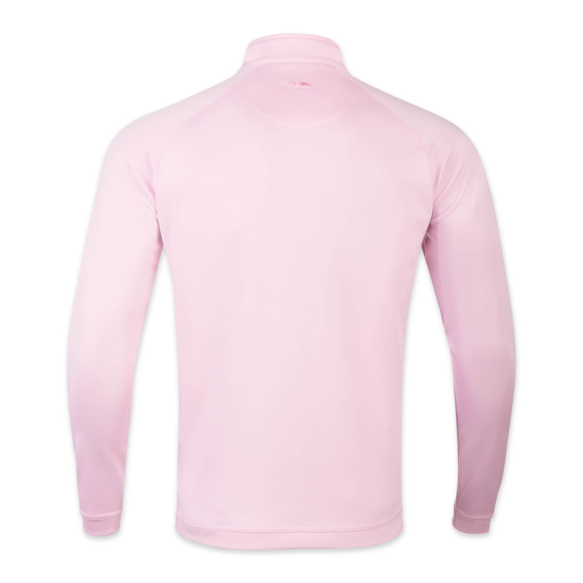 Back view of The Seabrook Performance 1/4 Zip in Mills Pink color.