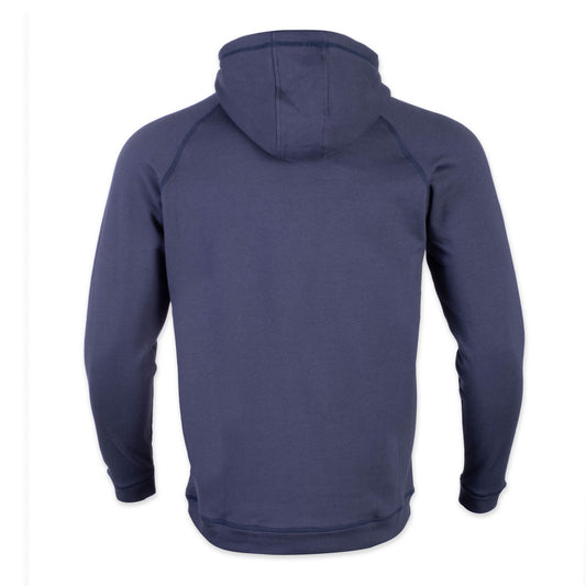 Back view of The Surfside Hoodie in Beaufain Blue color