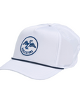 The Crown Hat by Harlestons, made with stretch nylon fabric for added comfort in White color